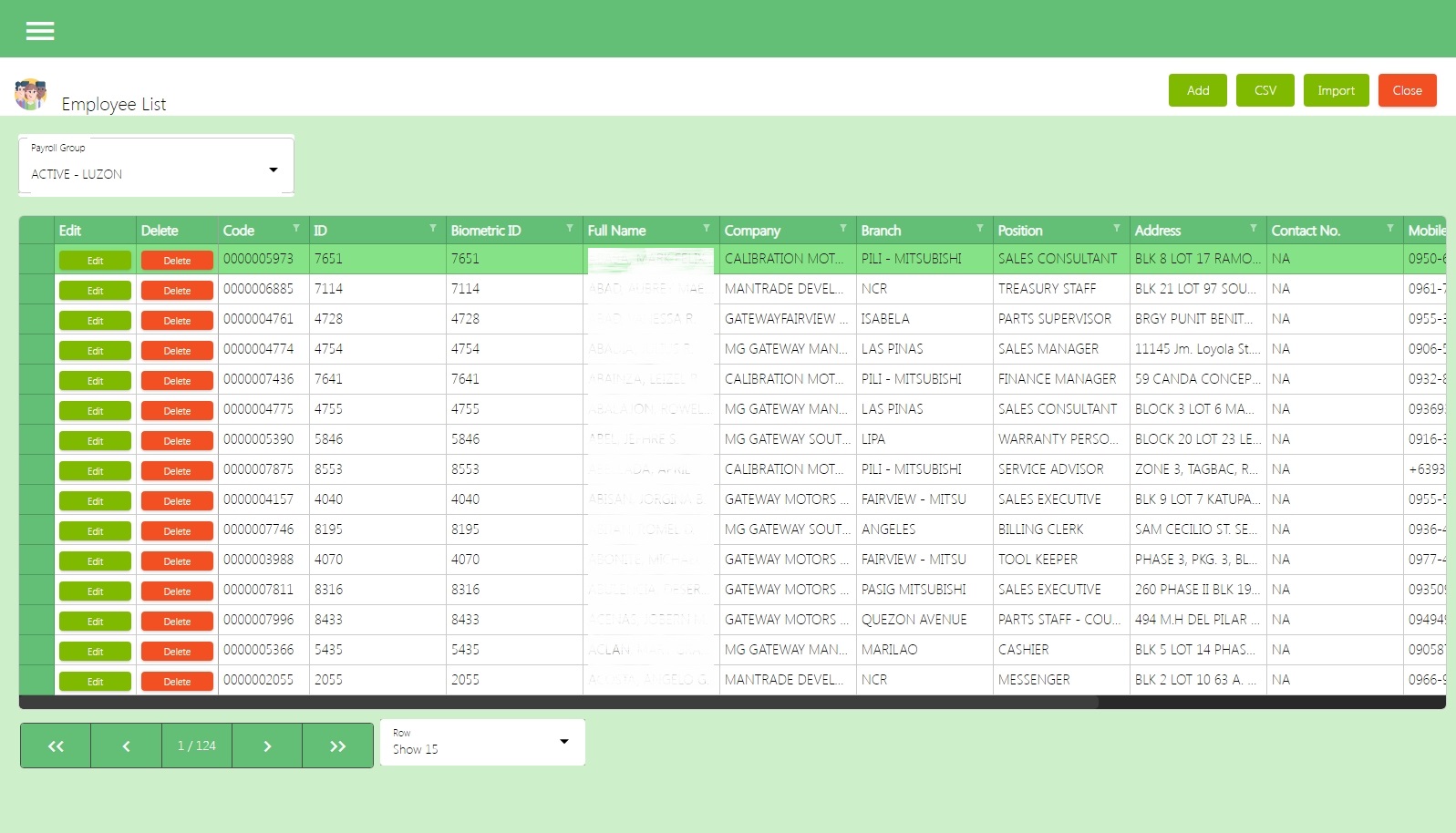 easyHR data management