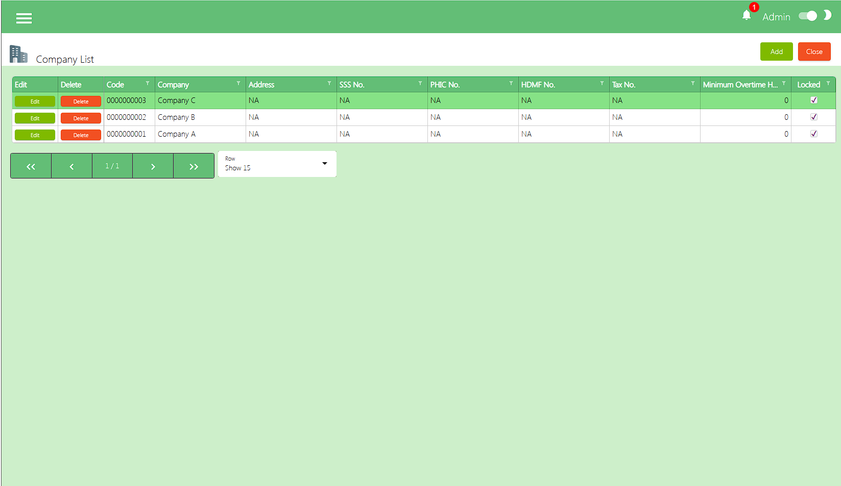 easyHR multi branch