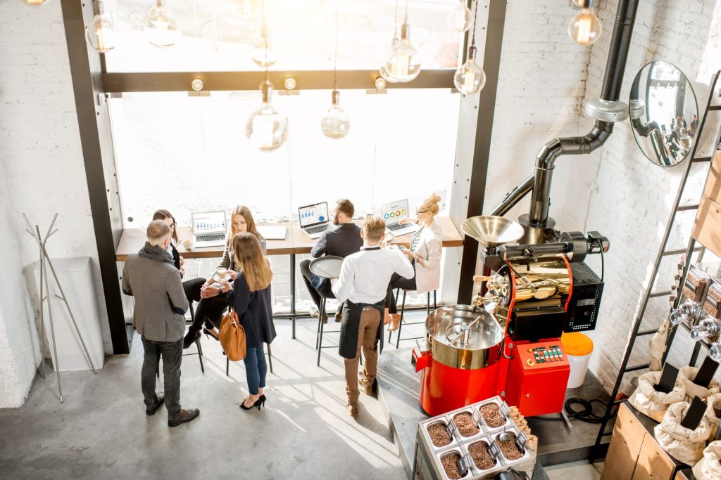 work cafes, remote work, qr code ordering