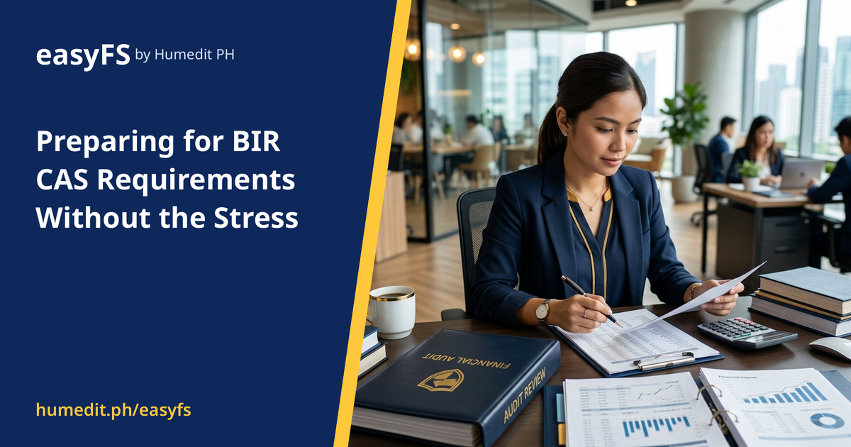 Finance team reviewing BIR CAS documents with easyFS