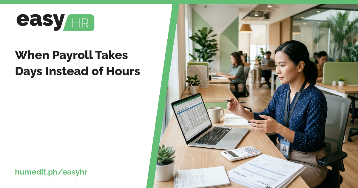 Payroll team preparing payroll from DTR with easyHR