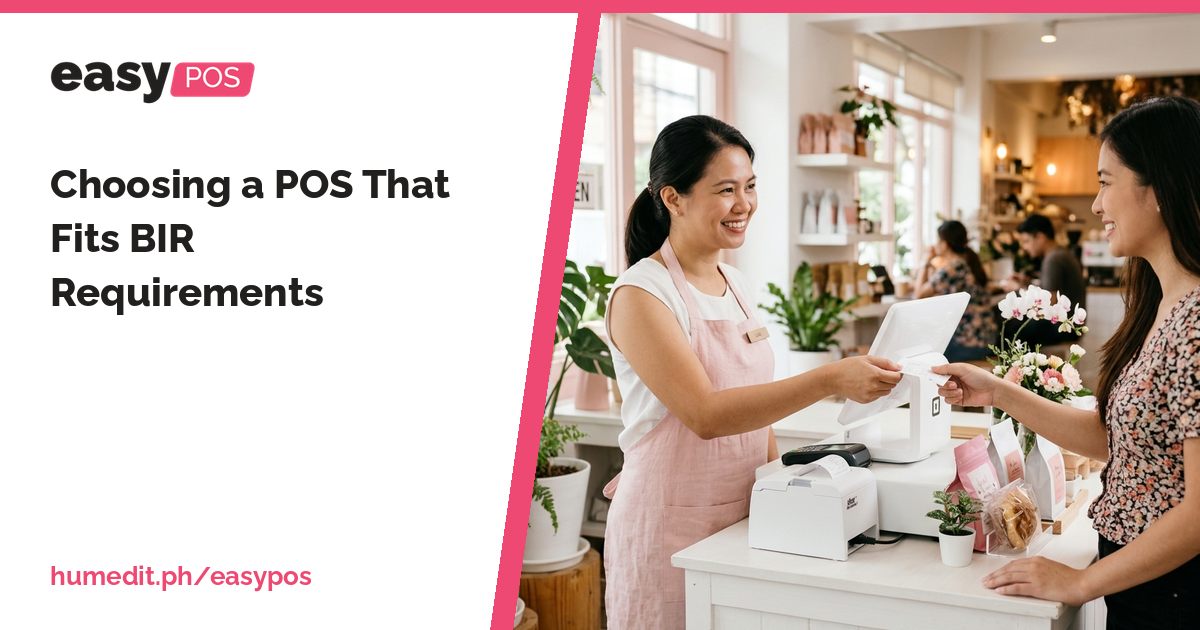 Shop owner checking receipts and sales report with easyPOS